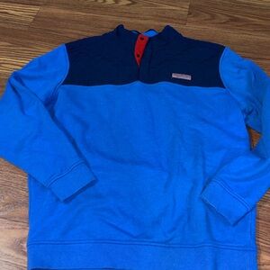 Vineyard Vines 1/4 Snap Sweatshirt Mens Large Blue Pullover Quilted Marthas
